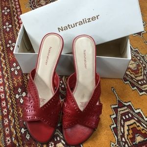 Naturalizer Paula Red Leather Sandals